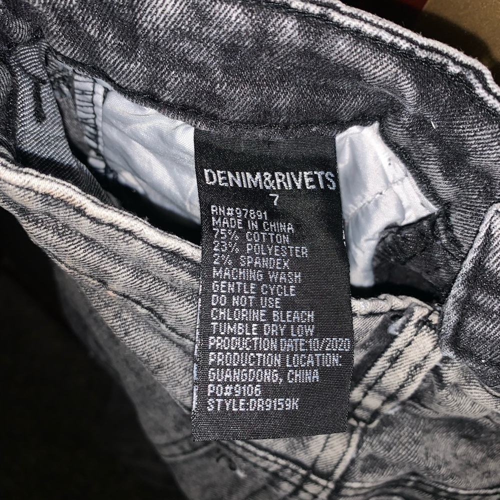 Denim rivet jeans for a small child